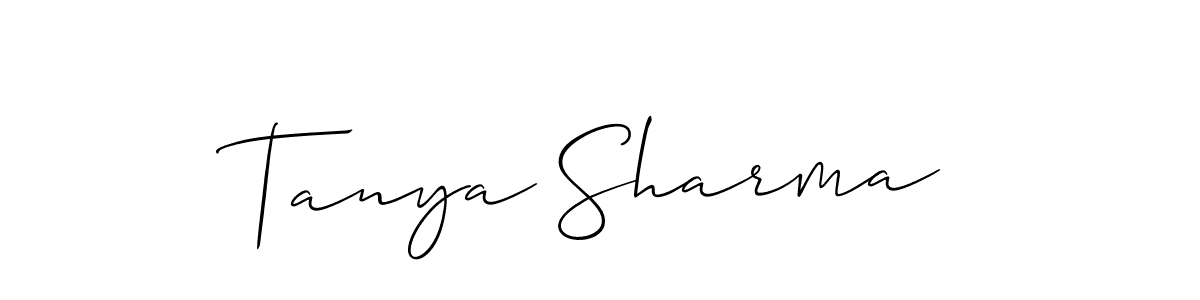 How to make Tanya Sharma name signature. Use Allison_Script style for creating short signs online. This is the latest handwritten sign. Tanya Sharma signature style 2 images and pictures png