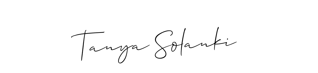 The best way (Allison_Script) to make a short signature is to pick only two or three words in your name. The name Tanya Solanki include a total of six letters. For converting this name. Tanya Solanki signature style 2 images and pictures png