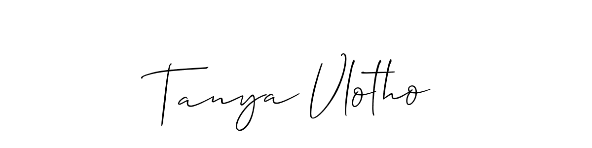 Also we have Tanya Vlotho name is the best signature style. Create professional handwritten signature collection using Allison_Script autograph style. Tanya Vlotho signature style 2 images and pictures png