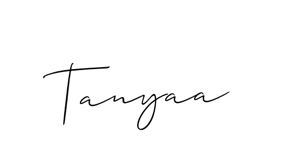 Use a signature maker to create a handwritten signature online. With this signature software, you can design (Allison_Script) your own signature for name Tanyaa. Tanyaa signature style 2 images and pictures png