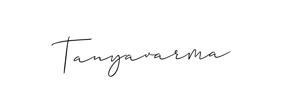 Tanyavarma stylish signature style. Best Handwritten Sign (Allison_Script) for my name. Handwritten Signature Collection Ideas for my name Tanyavarma. Tanyavarma signature style 2 images and pictures png