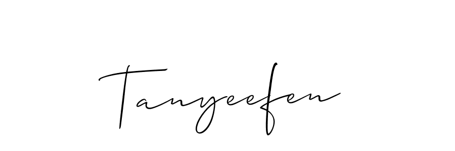 How to make Tanyeefen name signature. Use Allison_Script style for creating short signs online. This is the latest handwritten sign. Tanyeefen signature style 2 images and pictures png