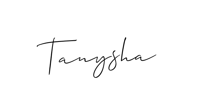 Make a beautiful signature design for name Tanysha. With this signature (Allison_Script) style, you can create a handwritten signature for free. Tanysha signature style 2 images and pictures png