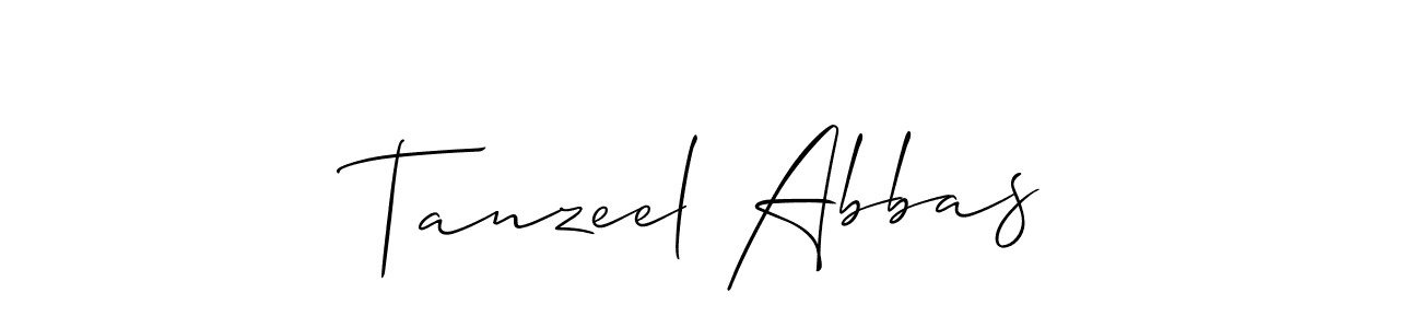 How to make Tanzeel Abbas name signature. Use Allison_Script style for creating short signs online. This is the latest handwritten sign. Tanzeel Abbas signature style 2 images and pictures png