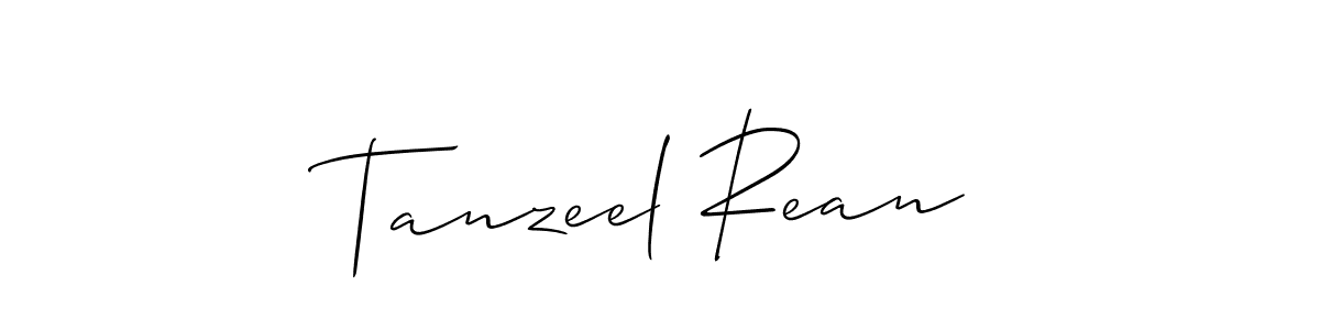 Also we have Tanzeel Rean name is the best signature style. Create professional handwritten signature collection using Allison_Script autograph style. Tanzeel Rean signature style 2 images and pictures png