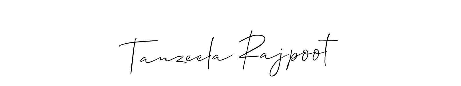 if you are searching for the best signature style for your name Tanzeela Rajpoot. so please give up your signature search. here we have designed multiple signature styles  using Allison_Script. Tanzeela Rajpoot signature style 2 images and pictures png