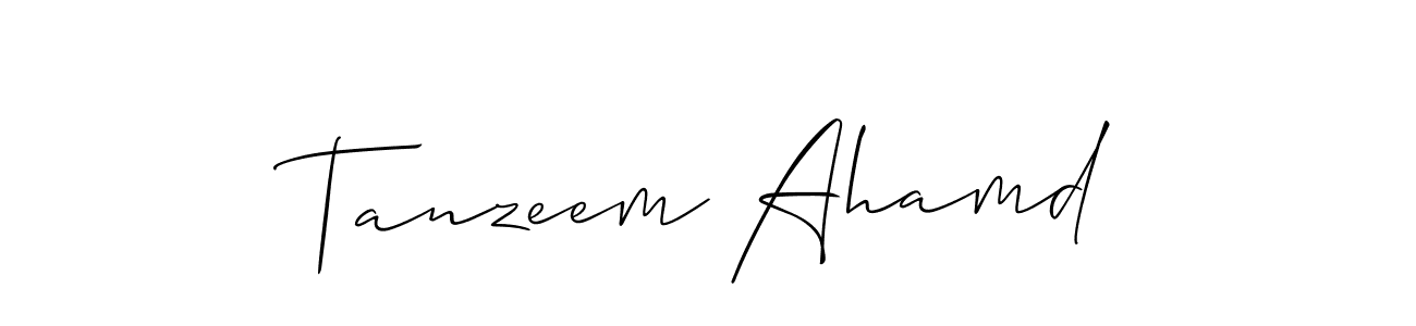 It looks lik you need a new signature style for name Tanzeem Ahamd. Design unique handwritten (Allison_Script) signature with our free signature maker in just a few clicks. Tanzeem Ahamd signature style 2 images and pictures png