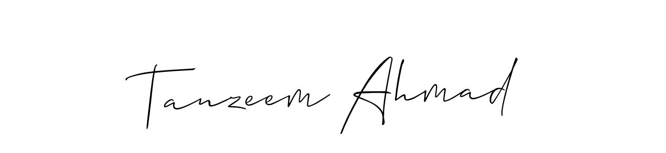 It looks lik you need a new signature style for name Tanzeem Ahmad. Design unique handwritten (Allison_Script) signature with our free signature maker in just a few clicks. Tanzeem Ahmad signature style 2 images and pictures png