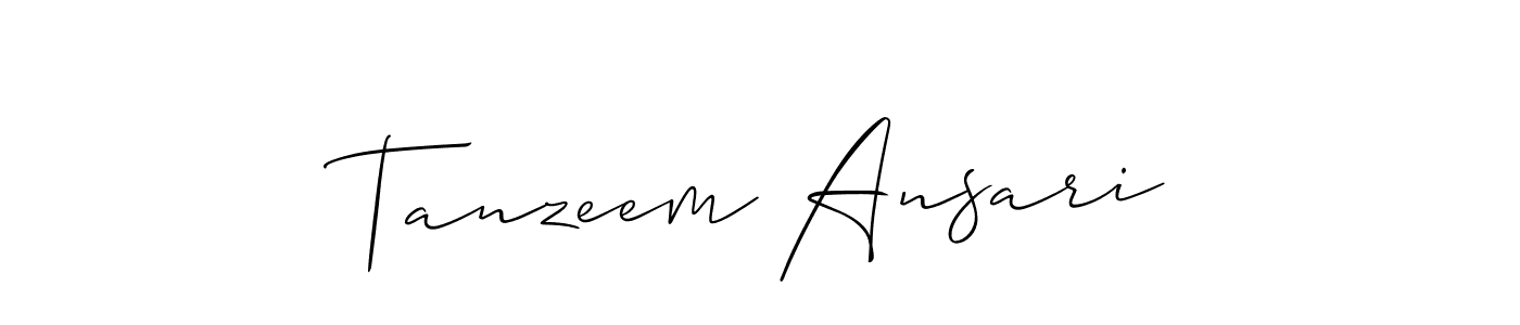 Create a beautiful signature design for name Tanzeem Ansari. With this signature (Allison_Script) fonts, you can make a handwritten signature for free. Tanzeem Ansari signature style 2 images and pictures png