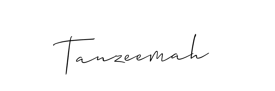 Create a beautiful signature design for name Tanzeemah. With this signature (Allison_Script) fonts, you can make a handwritten signature for free. Tanzeemah signature style 2 images and pictures png