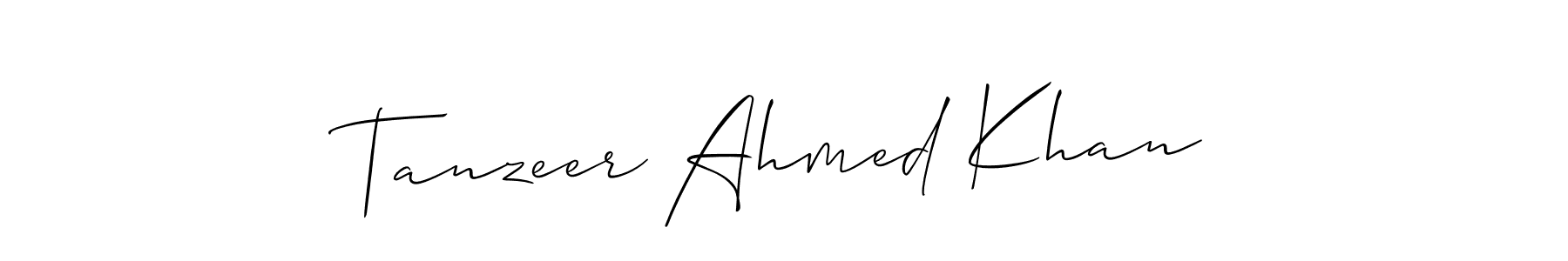 It looks lik you need a new signature style for name Tanzeer Ahmed Khan. Design unique handwritten (Allison_Script) signature with our free signature maker in just a few clicks. Tanzeer Ahmed Khan signature style 2 images and pictures png