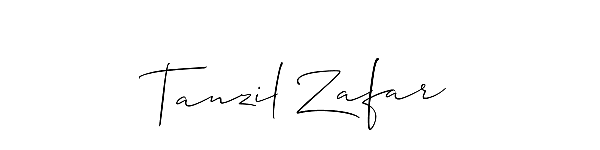 How to make Tanzil Zafar signature? Allison_Script is a professional autograph style. Create handwritten signature for Tanzil Zafar name. Tanzil Zafar signature style 2 images and pictures png