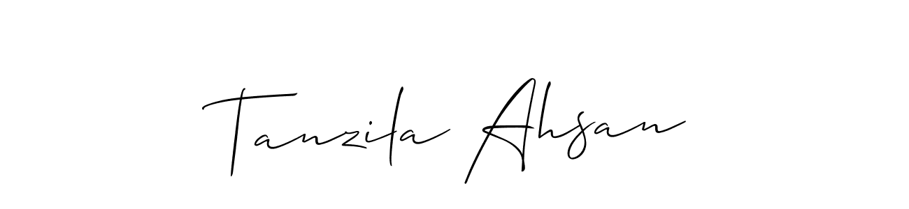 How to Draw Tanzila Ahsan signature style? Allison_Script is a latest design signature styles for name Tanzila Ahsan. Tanzila Ahsan signature style 2 images and pictures png