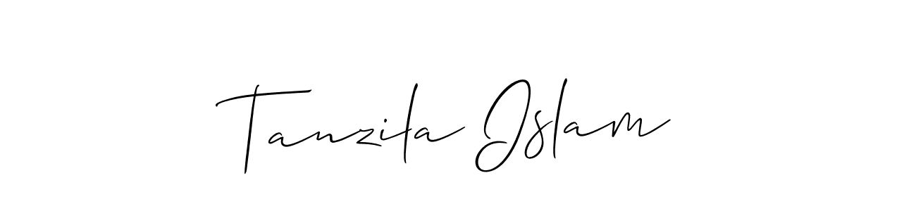 Also You can easily find your signature by using the search form. We will create Tanzila Islam name handwritten signature images for you free of cost using Allison_Script sign style. Tanzila Islam signature style 2 images and pictures png