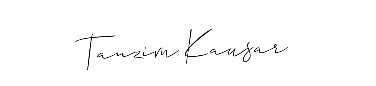 Also You can easily find your signature by using the search form. We will create Tanzim Kausar name handwritten signature images for you free of cost using Allison_Script sign style. Tanzim Kausar signature style 2 images and pictures png