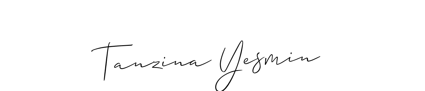 Design your own signature with our free online signature maker. With this signature software, you can create a handwritten (Allison_Script) signature for name Tanzina Yesmin. Tanzina Yesmin signature style 2 images and pictures png