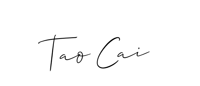 Allison_Script is a professional signature style that is perfect for those who want to add a touch of class to their signature. It is also a great choice for those who want to make their signature more unique. Get Tao Cai name to fancy signature for free. Tao Cai signature style 2 images and pictures png