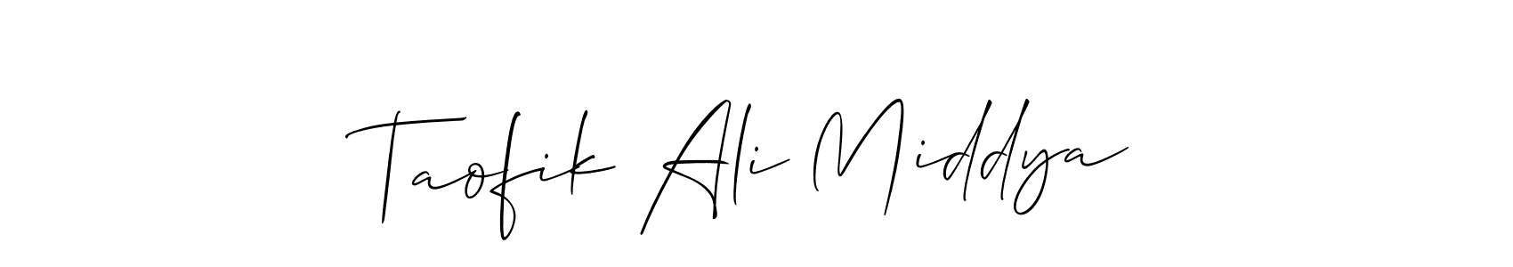 Similarly Allison_Script is the best handwritten signature design. Signature creator online .You can use it as an online autograph creator for name Taofik Ali Middya. Taofik Ali Middya signature style 2 images and pictures png