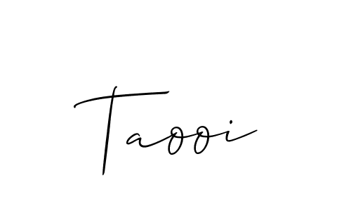 The best way (Allison_Script) to make a short signature is to pick only two or three words in your name. The name Taooi include a total of six letters. For converting this name. Taooi signature style 2 images and pictures png