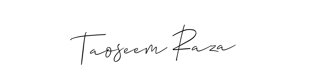 if you are searching for the best signature style for your name Taoseem Raza. so please give up your signature search. here we have designed multiple signature styles  using Allison_Script. Taoseem Raza signature style 2 images and pictures png