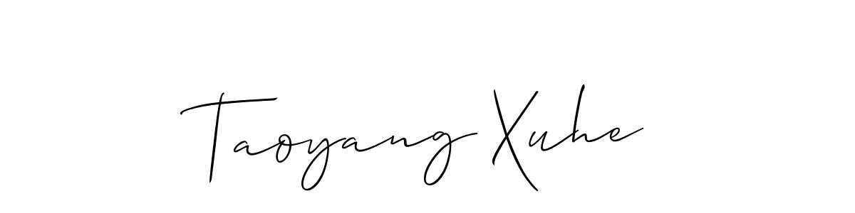 How to make Taoyang Xuhe name signature. Use Allison_Script style for creating short signs online. This is the latest handwritten sign. Taoyang Xuhe signature style 2 images and pictures png