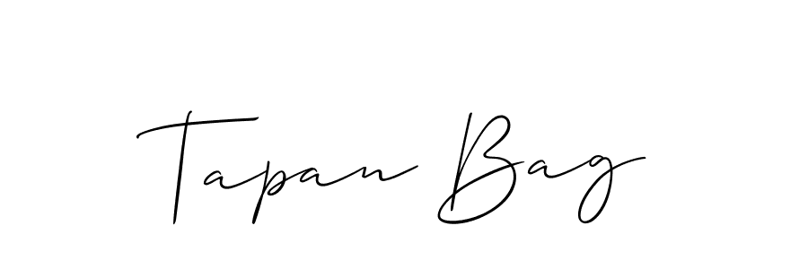 Allison_Script is a professional signature style that is perfect for those who want to add a touch of class to their signature. It is also a great choice for those who want to make their signature more unique. Get Tapan Bag name to fancy signature for free. Tapan Bag signature style 2 images and pictures png