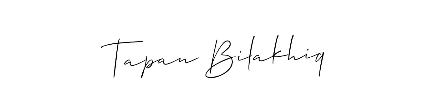 Use a signature maker to create a handwritten signature online. With this signature software, you can design (Allison_Script) your own signature for name Tapan Bilakhiq. Tapan Bilakhiq signature style 2 images and pictures png