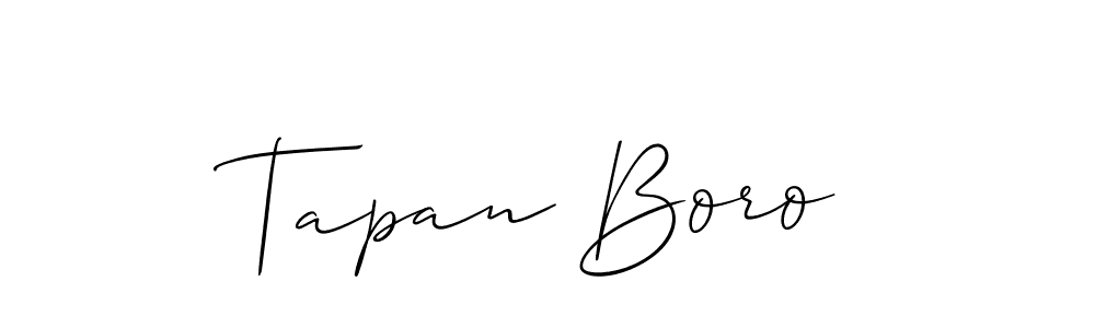 It looks lik you need a new signature style for name Tapan Boro. Design unique handwritten (Allison_Script) signature with our free signature maker in just a few clicks. Tapan Boro signature style 2 images and pictures png