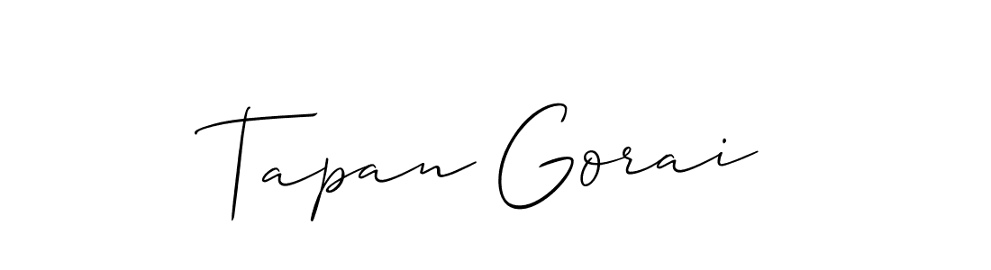 if you are searching for the best signature style for your name Tapan Gorai. so please give up your signature search. here we have designed multiple signature styles  using Allison_Script. Tapan Gorai signature style 2 images and pictures png