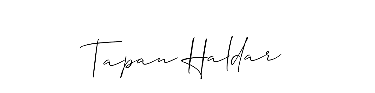 This is the best signature style for the Tapan Haldar name. Also you like these signature font (Allison_Script). Mix name signature. Tapan Haldar signature style 2 images and pictures png