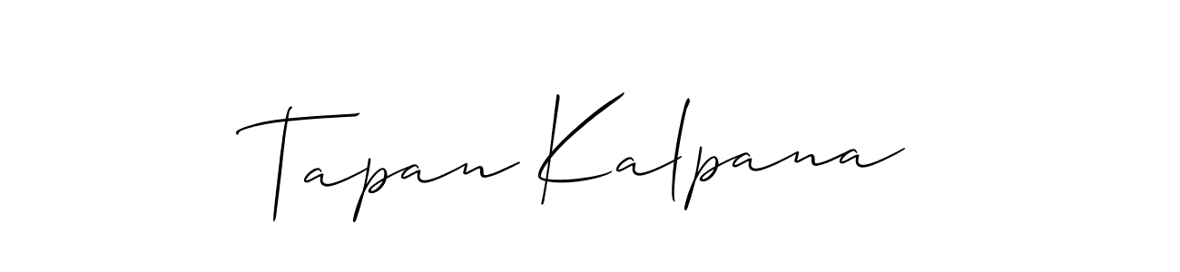 It looks lik you need a new signature style for name Tapan Kalpana. Design unique handwritten (Allison_Script) signature with our free signature maker in just a few clicks. Tapan Kalpana signature style 2 images and pictures png