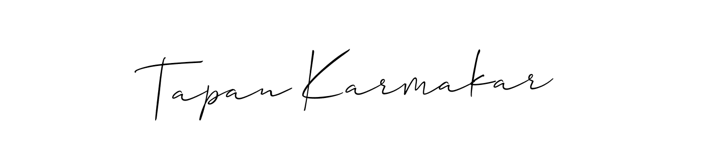 The best way (Allison_Script) to make a short signature is to pick only two or three words in your name. The name Tapan Karmakar include a total of six letters. For converting this name. Tapan Karmakar signature style 2 images and pictures png