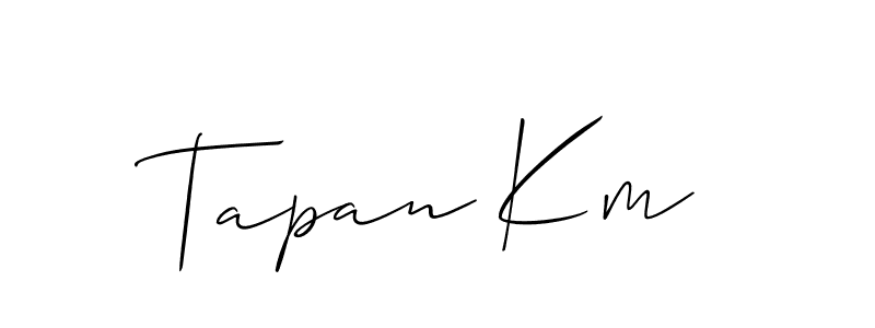 How to make Tapan Km signature? Allison_Script is a professional autograph style. Create handwritten signature for Tapan Km name. Tapan Km signature style 2 images and pictures png