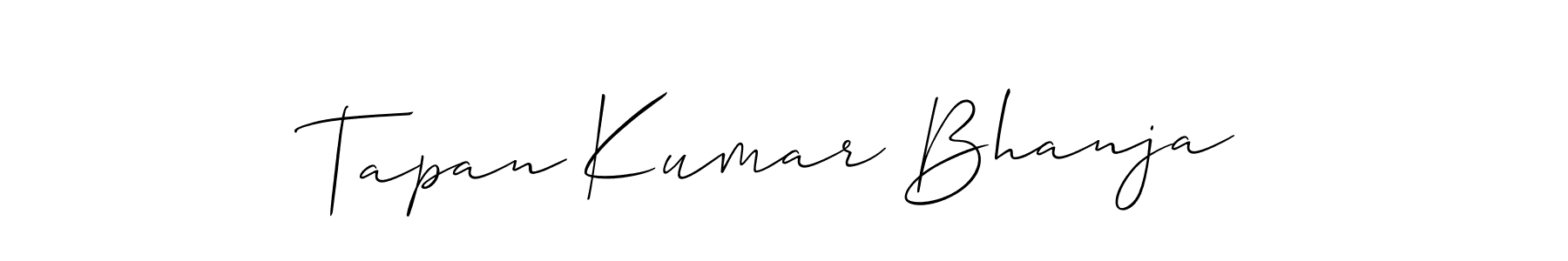 This is the best signature style for the Tapan Kumar Bhanja name. Also you like these signature font (Allison_Script). Mix name signature. Tapan Kumar Bhanja signature style 2 images and pictures png