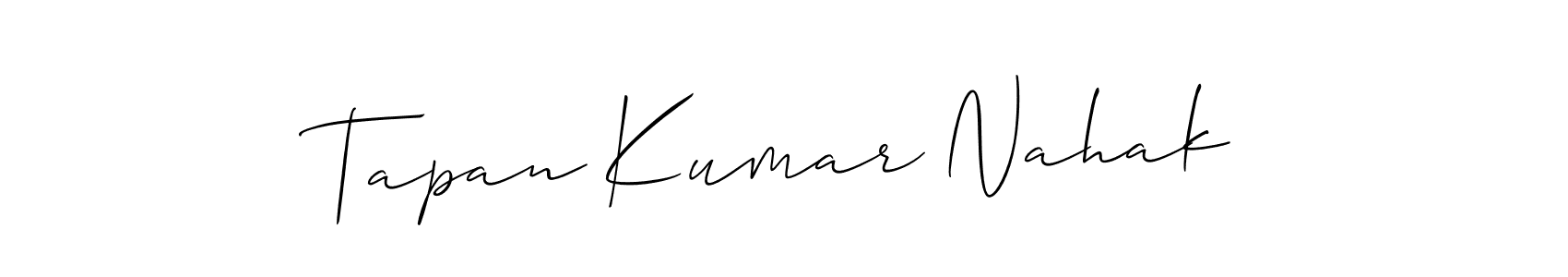 Also You can easily find your signature by using the search form. We will create Tapan Kumar Nahak name handwritten signature images for you free of cost using Allison_Script sign style. Tapan Kumar Nahak signature style 2 images and pictures png