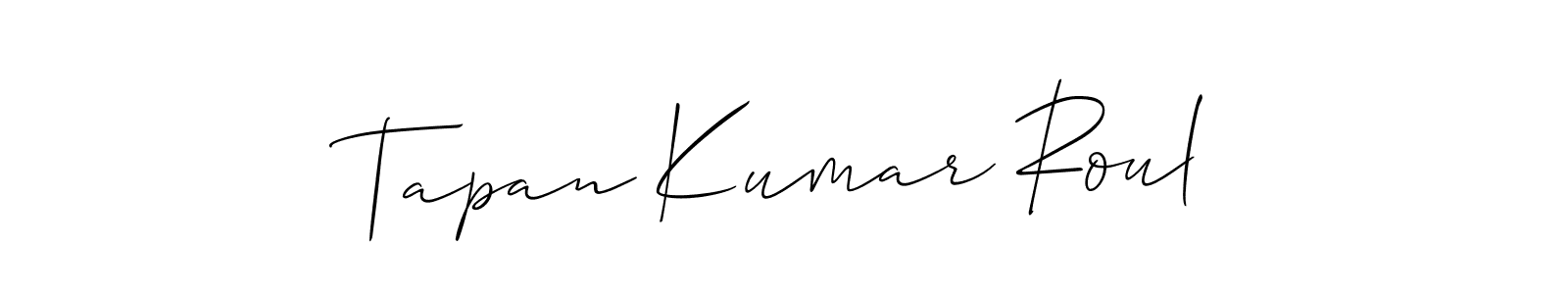 It looks lik you need a new signature style for name Tapan Kumar Roul. Design unique handwritten (Allison_Script) signature with our free signature maker in just a few clicks. Tapan Kumar Roul signature style 2 images and pictures png