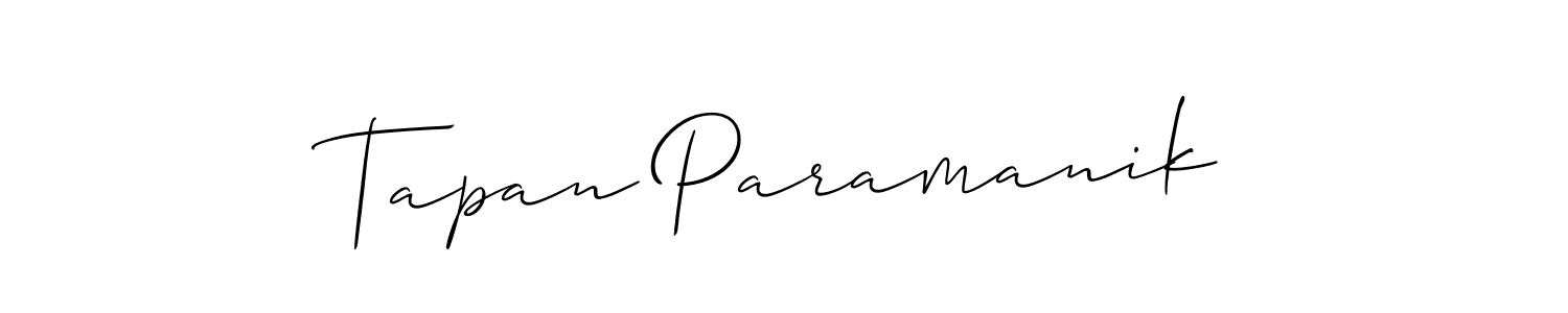 How to make Tapan Paramanik name signature. Use Allison_Script style for creating short signs online. This is the latest handwritten sign. Tapan Paramanik signature style 2 images and pictures png