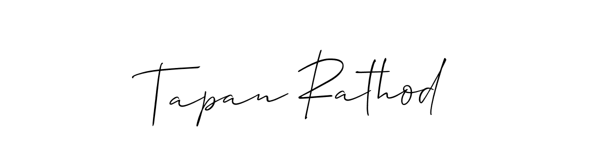 Use a signature maker to create a handwritten signature online. With this signature software, you can design (Allison_Script) your own signature for name Tapan Rathod. Tapan Rathod signature style 2 images and pictures png