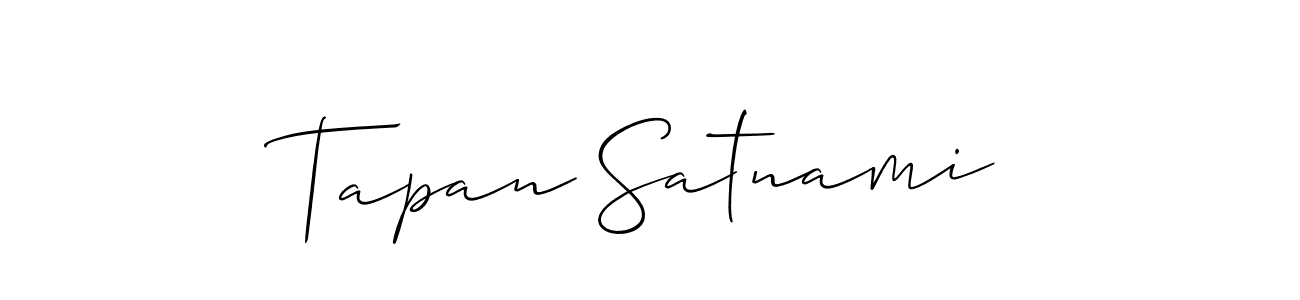 It looks lik you need a new signature style for name Tapan Satnami. Design unique handwritten (Allison_Script) signature with our free signature maker in just a few clicks. Tapan Satnami signature style 2 images and pictures png