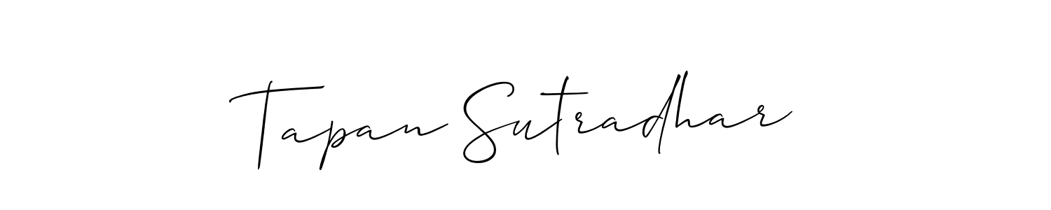 Make a short Tapan Sutradhar signature style. Manage your documents anywhere anytime using Allison_Script. Create and add eSignatures, submit forms, share and send files easily. Tapan Sutradhar signature style 2 images and pictures png