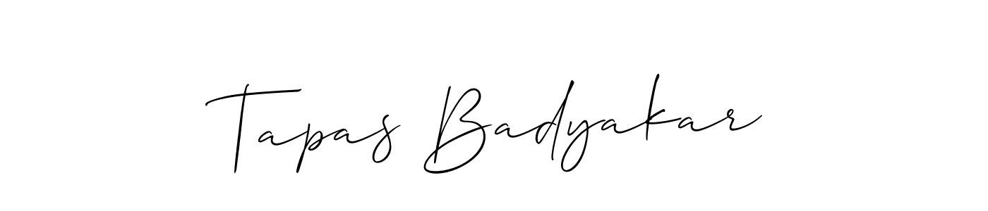 You should practise on your own different ways (Allison_Script) to write your name (Tapas Badyakar) in signature. don't let someone else do it for you. Tapas Badyakar signature style 2 images and pictures png