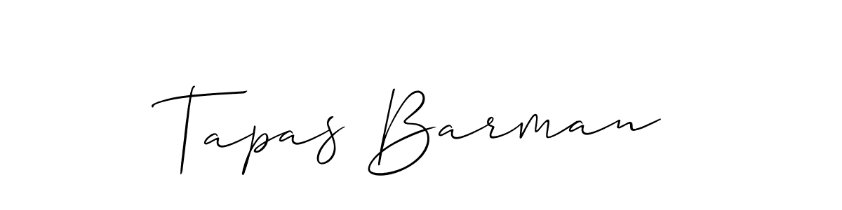 Create a beautiful signature design for name Tapas Barman. With this signature (Allison_Script) fonts, you can make a handwritten signature for free. Tapas Barman signature style 2 images and pictures png