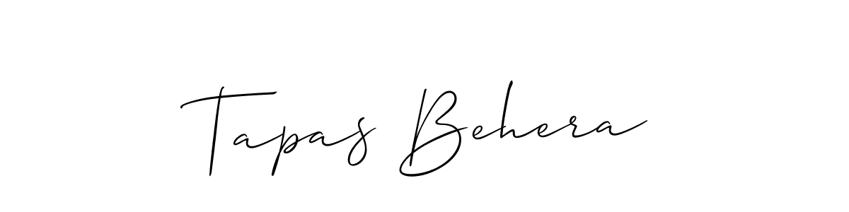 Allison_Script is a professional signature style that is perfect for those who want to add a touch of class to their signature. It is also a great choice for those who want to make their signature more unique. Get Tapas Behera name to fancy signature for free. Tapas Behera signature style 2 images and pictures png