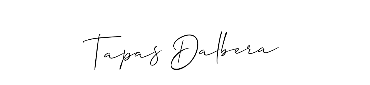 How to make Tapas Dalbera name signature. Use Allison_Script style for creating short signs online. This is the latest handwritten sign. Tapas Dalbera signature style 2 images and pictures png
