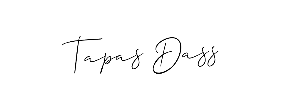 The best way (Allison_Script) to make a short signature is to pick only two or three words in your name. The name Tapas Dass include a total of six letters. For converting this name. Tapas Dass signature style 2 images and pictures png
