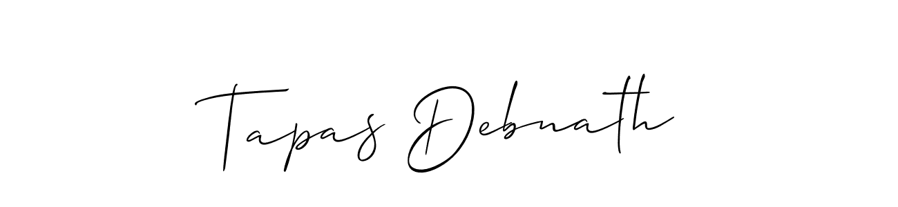 Tapas Debnath stylish signature style. Best Handwritten Sign (Allison_Script) for my name. Handwritten Signature Collection Ideas for my name Tapas Debnath. Tapas Debnath signature style 2 images and pictures png