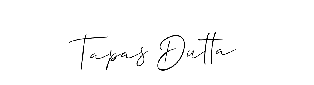 The best way (Allison_Script) to make a short signature is to pick only two or three words in your name. The name Tapas Dutta include a total of six letters. For converting this name. Tapas Dutta signature style 2 images and pictures png