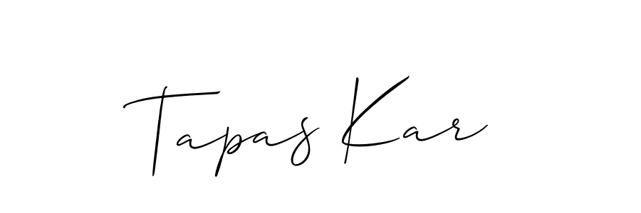 Use a signature maker to create a handwritten signature online. With this signature software, you can design (Allison_Script) your own signature for name Tapas Kar. Tapas Kar signature style 2 images and pictures png