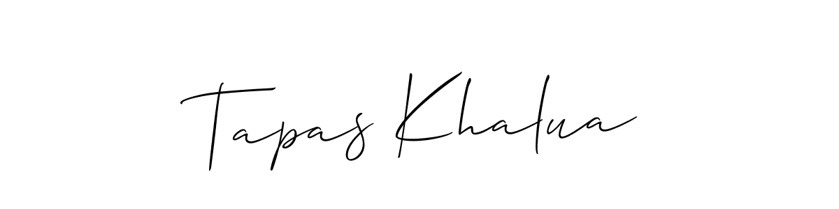 Create a beautiful signature design for name Tapas Khalua. With this signature (Allison_Script) fonts, you can make a handwritten signature for free. Tapas Khalua signature style 2 images and pictures png