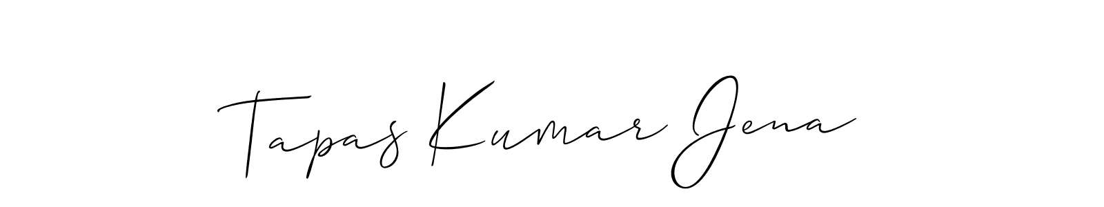 This is the best signature style for the Tapas Kumar Jena name. Also you like these signature font (Allison_Script). Mix name signature. Tapas Kumar Jena signature style 2 images and pictures png